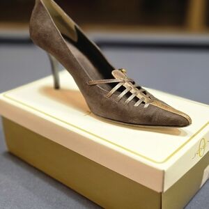 Elegant Brown Suede Women's Heels